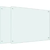 vidaXL Spatschermen keuken 2 st 80x60 cm gehard glas wit