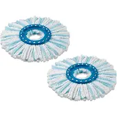 Leifheit Set van 2 vervangkoppen mopkop CLEAN TWIST Disc Mop micro duo, de allrounder voor alle vloeren