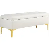 HOMCOM -Sitzbank-Polyester, Stahl-120L x 44B x 44,5H cm-Beige