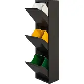 Wellhome Metal 3-compartiment Afvalbak En Recyclingbak 51l