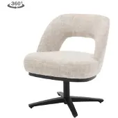 Tower Living Eetkamerstoel Caldes draaibaar Chenille - TED 24 off white