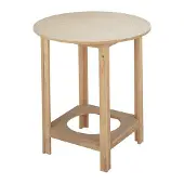 Wellhome Ronde Brancardtafel Met Beukenhouten Structuur Afwerking Zonder Vernis 70x70x75cm