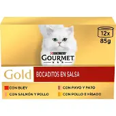Purina Goud Gourmet Kattenvoer 12x85g 8 Eenheden