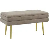 HOMCOM -Sitzbank-Polyester, Stahl-79,5L x 37,5B x 43H cm-Beige