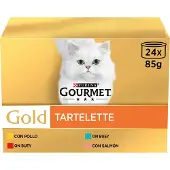 Purina Goud Gourmet Tartalette Natvoer Voor Katten 24x85g 4 Eenheden