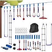 AIYAPLAY -Ninja Slackline-Set-Polyester, Kunststoff-1000L x 5B x 1H cm-Blau+Rot