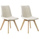 Beliani CALGARY - Eetkamerstoel - Gebroken wit - Polyester