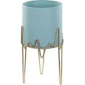 Beliani KALANDRA - Plantenbak - Blauw - 19 cm - IJzer