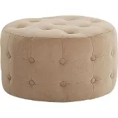 Beliani TAMPA - Poef - Beige - 55 cm - Fluweel