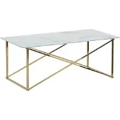 Beliani EMPORIA - Salontafel - Wit/Goud - Veiligheidsglas