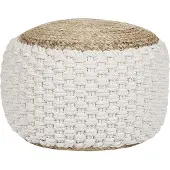 Beliani AIZA - Poef - Wit/Beige - Jute
