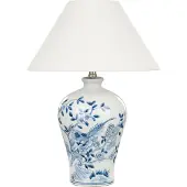 Beliani MAGROS - Tafellamp - Wit/Blauw - Porselein