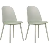 Beliani FOMBY - Set van 2 stoelen - Groen - Synthetisch materiaal