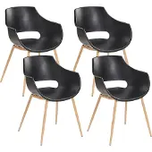 Beliani MILLERS - Set van 4 stoelen - Zwart - Synthetisch materiaal