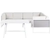 Beliani CASTELLA/FRATTE - Loungeset-Wit-Aluminium