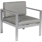 Beliani Tuinfauteuil grijs aluminium frame buiten met kussens