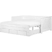 Beliani CAHORS - Onderschuifbed - Wit - 90 x 200 cm - Rubberhout