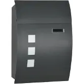 Zenzee Brievenbus met slot - Wandbrievenbus - Gegalvaniseerd staal - Grijs