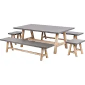 Beliani TONNARE - Tuintafelset-Grijs-Vezelcement