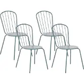 Beliani CALVI - Tuinstoel set van 4 - Blauw - Staal