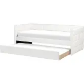 Beliani CHAVONNE - Slaapbank - Gebroken wit - 90 x 200 cm - Fluweel