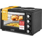 TZS First Austria Elektrisch fornuis met oven First FA-5045-6, Kleine oven, Zwart
