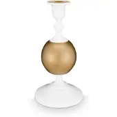 Pip studio Kandelaar Sphere - Kaarsenhouder van Metaal - Wit/ Goud - 24cm