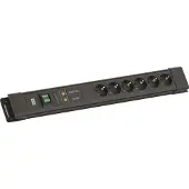 Bachmann CONNECTUS 6xCEE7/3, 1xGVS 1xschakelaar 2,0 m CEE7/7 zwart