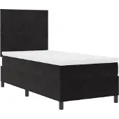 vidaXL LED Box Spring Bed met hoofdeinde Zwart 90 x 190 cm Fluweel