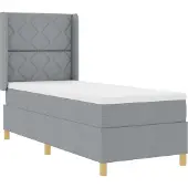 vidaXL Boxspring bed met hoofdeinde Lichtgrijs 80 x 200 cm Stof