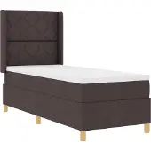 vidaXL Boxspring bed met LED-stripverlichting Bruin 80 x 200 cm Stof