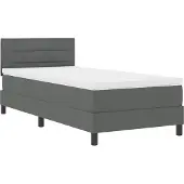 vidaXL Boxspring bed met kussen Donkergrijs 80 x 200 cm Stof