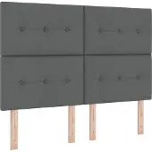 vidaXL Boxspring bed met hoofdeinde Donkergrijs 160 x 200 cm Stof