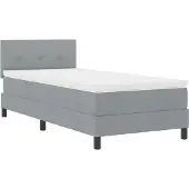 vidaXL Boxspringbed met kussen, lichtgrijs, 100 x 200 cm, gestoffeerd
