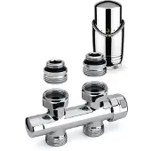 Plieger Onderblok radiator set valvola design recht chroom