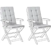 Beliani MAUI PREMIUM - Tuinkussen set 2 stuks - Grijsmelange - Polyester