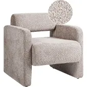 Beliani HALLSBERG - Fauteuil - Taupe - Bouclé