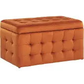 Beliani MICHIGAN - Ottomaan - Oranje - Fluweel