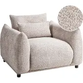 Beliani JAMSA - Fauteuil - Taupe - Bouclé