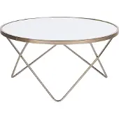 Beliani MERIDIAN - Salontafel - Wit/Goud - Veiligheidsglas