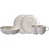 Villeroy & Boch Ontbijtservies set Parelemor zand Gemaakt in Duitsland, Fine China porselein (set, 6-delig)