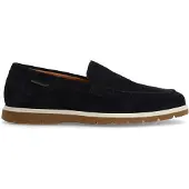 Manfield Donkerblauwe suède loafers | Maat 42