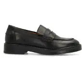 Manfield Klassieke zwarte leren loafers | Maat 39