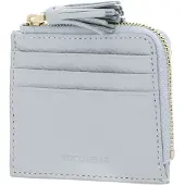 Coccinelle Leren kaarthoes Tassel Credit Card Holder Snow Lichtgrijs