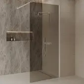Best design Dalis inloopdouche 80cm wit met mokka glas
