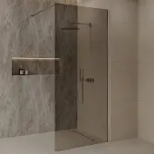 Best design Dalis inloopdouche 80cm RVS met mokka glas