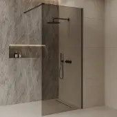 Best design Dalis inloopdouche 90cm gunmetal met mokka glas