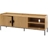 Mendler TV-rek -O39, TV-meubel TV-tafel Lowboard TV-kast Commode, melamine MDF 56x150x40cm ~ naturel
