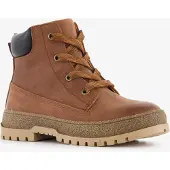 Stap leren jongens veterschoenen bruin maat 23