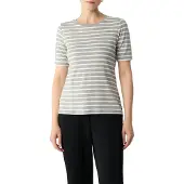 Comma Shirt lichtgrijs / wit